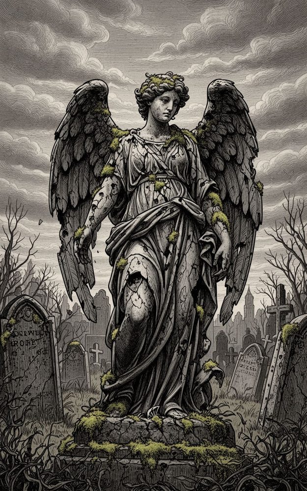 Gothic Angel Statue Phone Case For iPhone Samsung