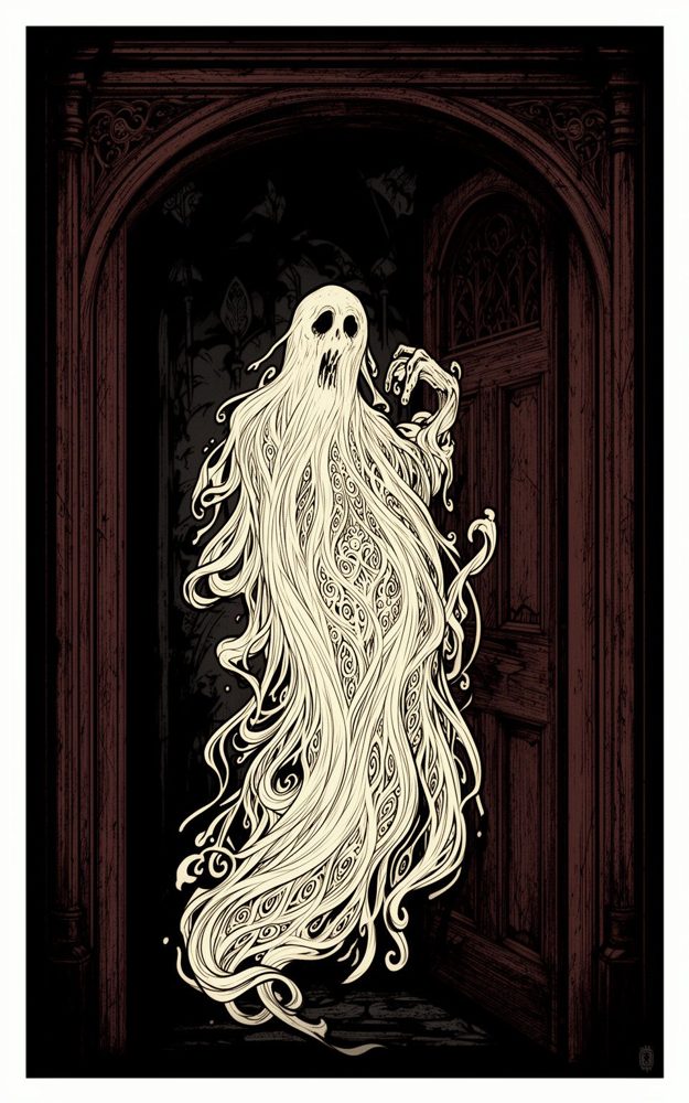 Gothic Illustration Spectral Apparition Phone Case For iPhone Samsung