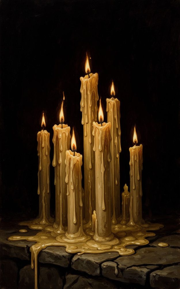 Moody Dripping Candles Wax Tears Velvet Dusk