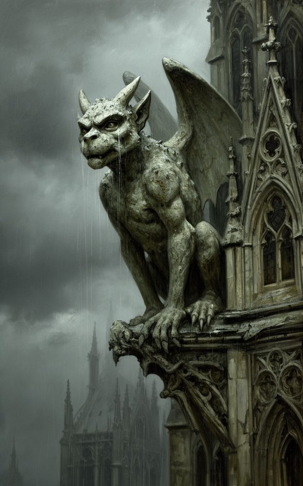 Gothic Gargoyle Stone Watcher Silent Vigil