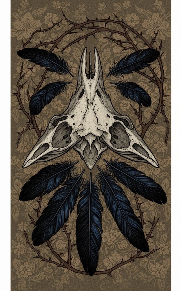 Macabre Botanical Carrion Feathered Bone Phone Case For iPhone Samsung