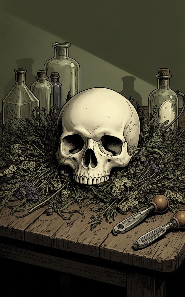 Skull Herbal Remedies Dark Academia Phone Case For iPhone Samsung