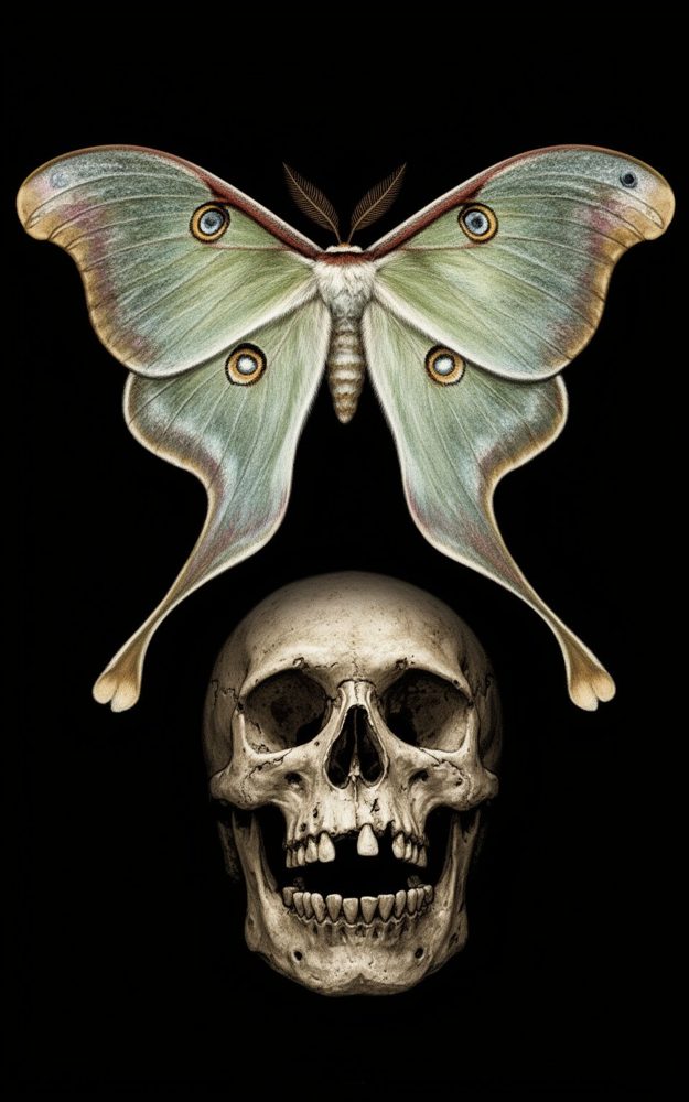 Surreal Macabre Illustration Luna Dance Above Mortality