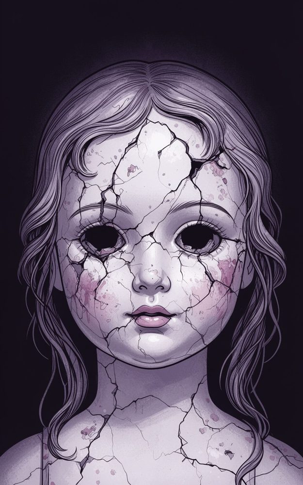 Creepy Cracked Doll Cracked Face Porcelain Tears