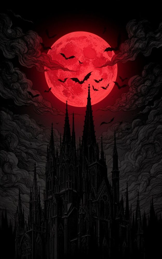 Gothic Castle Bats Phone Case For iPhone Samsung