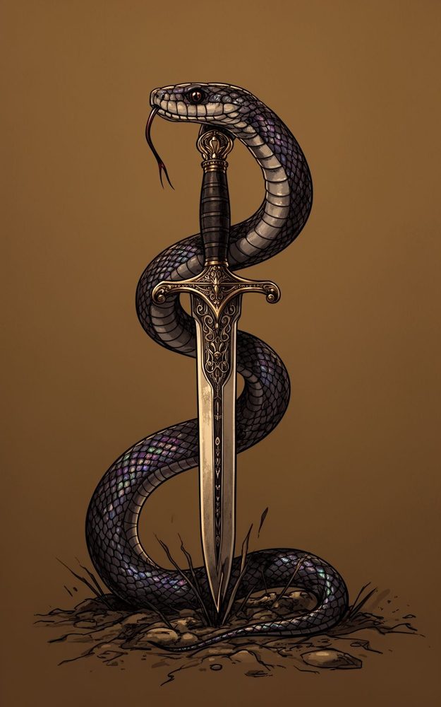 Detailed Illustration Serpentine Deadly Embrace