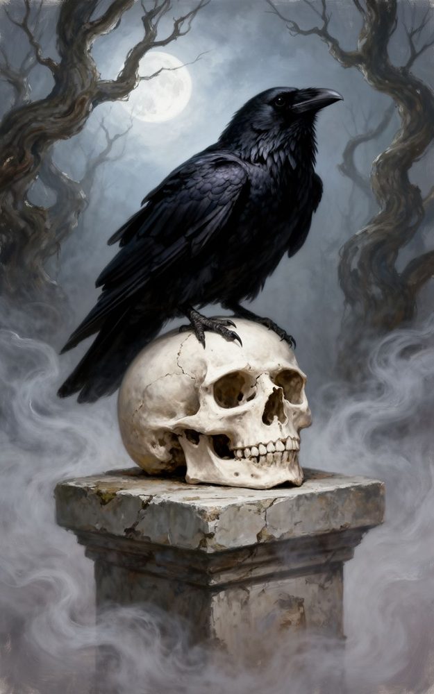 Gothic Macabre Ebony Plume Ivory Tower