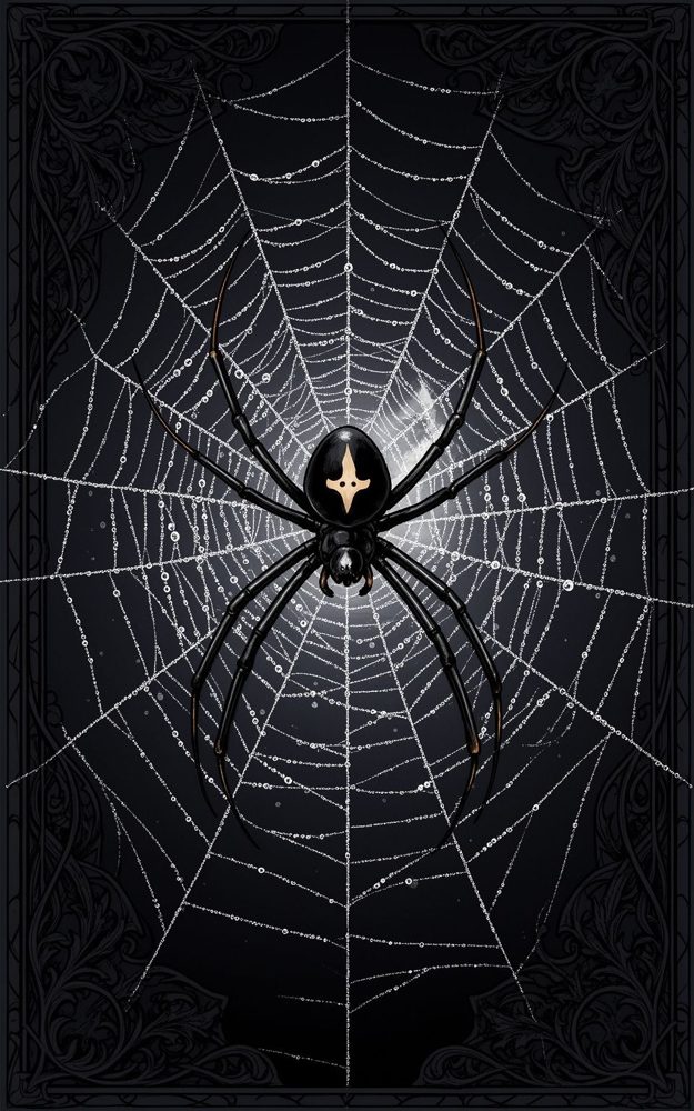 Detailed Spiderweb Widow's Lace Deadly Embrace