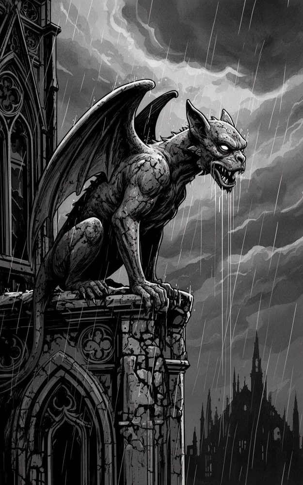 Monochromatic Gothic Illustration Phone Case For iPhone Samsung