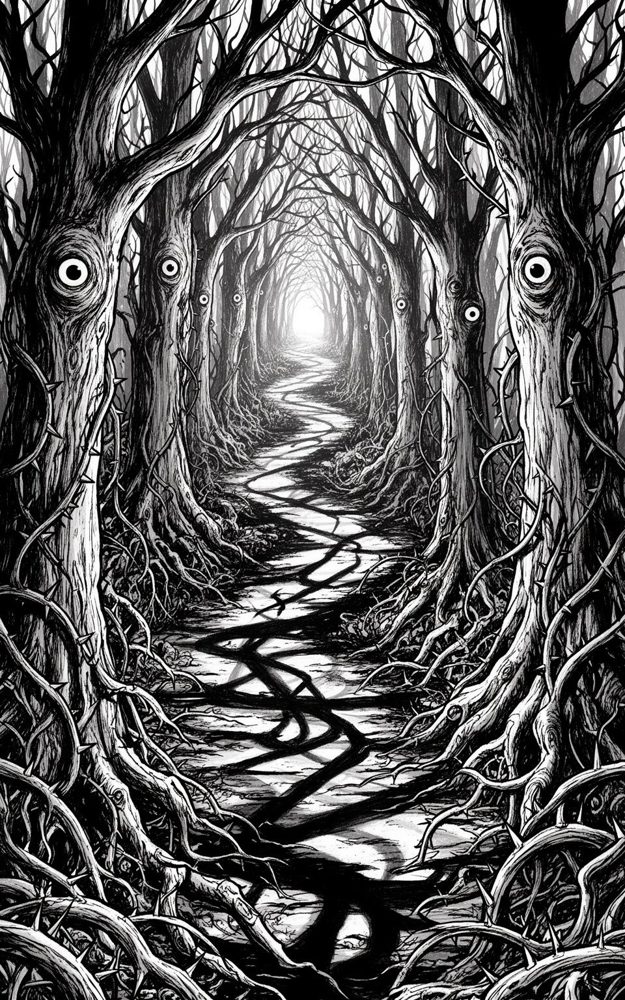 Barbed Woods Winding Path Nowhere