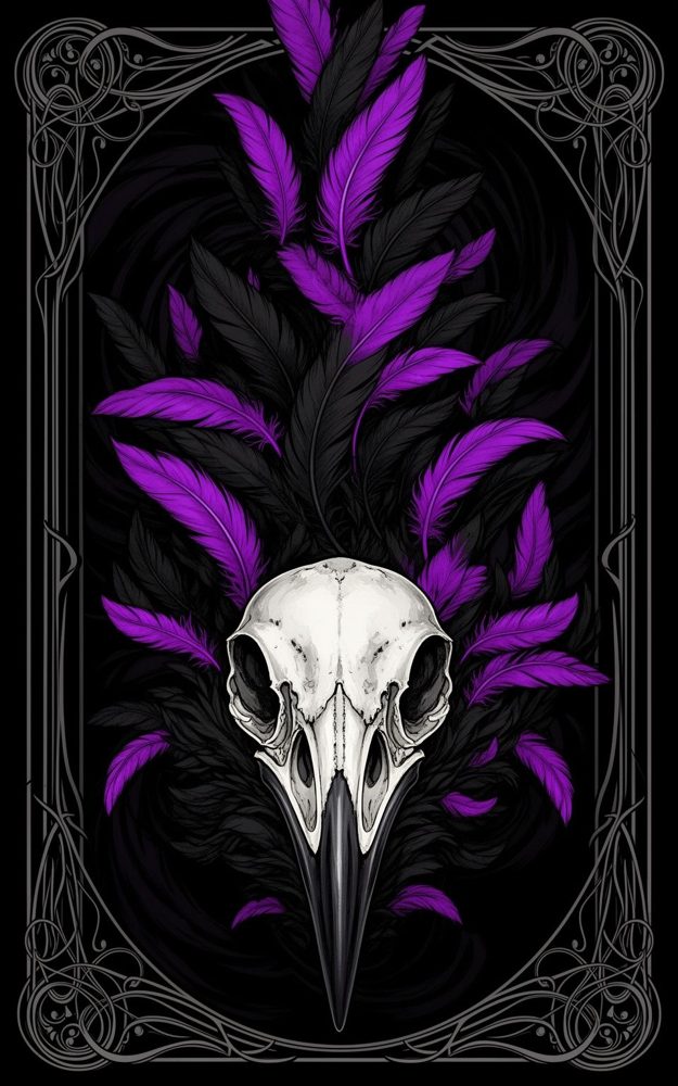 Gothic Skull Feathers Omen Phone Case For iPhone Samsung