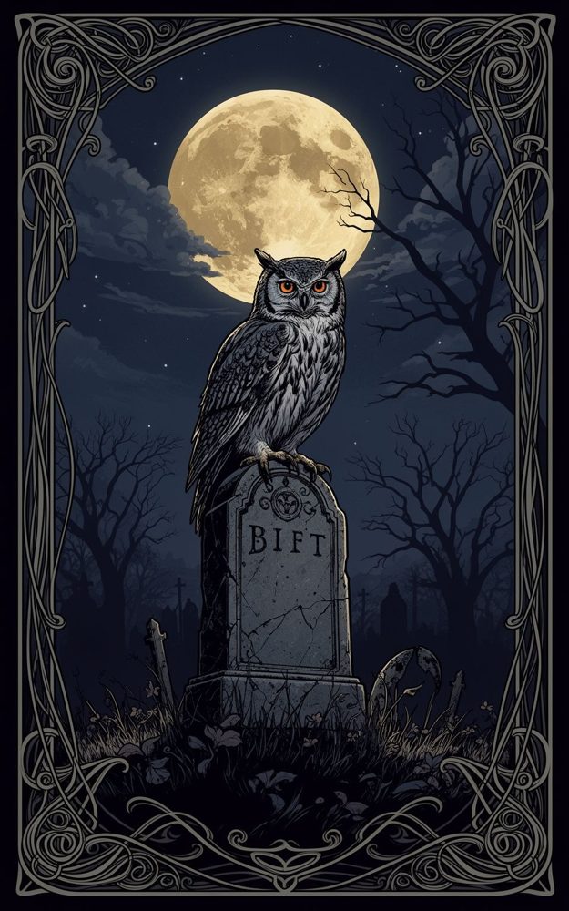 Artsy Illustrative Midnight Watch Stone Vigil