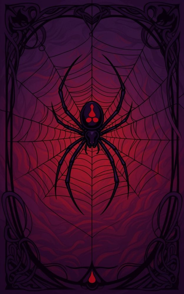 Art Nouveau Spider Web Midnight Whispers